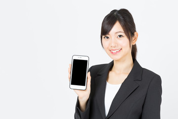 Wall Mural - portrait of asian businesswoman isolated on white background