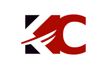 Wall Mural - KC Red Negative Space Square Letter Logo