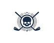 Skull Golf Icon Logo Design Element