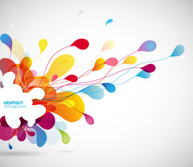 Wall Mural - abstract colored flower background with shapes.