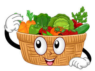 Canvas Print - Mascot Basket Vegetables