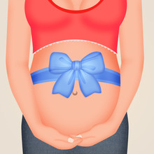 Blue Ribbon On Pregnant Women
