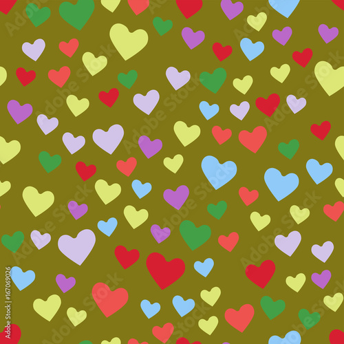 Simple heart sharp vector seamless pattern color beautiful celebrate bright e...
