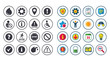 © blankstock - Set of Attention, Information and Caution icons.