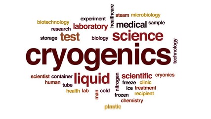 Poster - Cryogenics animated word cloud, text design animation.