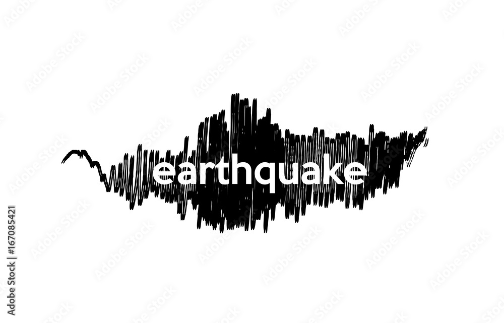 Earthquake seismology logo vector icon design