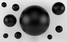 Black Shpere Pearl Background. 3d Render