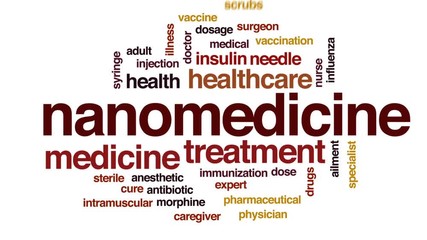 Poster - Nanomedicine animated word cloud, text design animation.