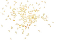Sesame Seeds On White Background