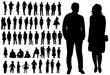 © zolotons - Set of silhouettes of men and women, people, vector, isolated