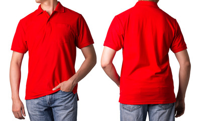 Polo shirt red color casual fashion