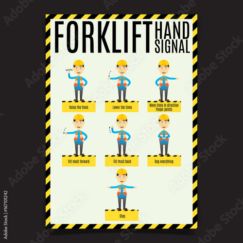 Forklift Hand Signal Poster Stock Vector Adobe Stock