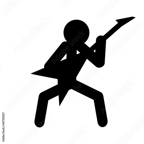 Stick figure man playing guitar vector. Musician and guitar Stock Vector Adobe Stock