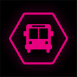 Neon Button Polygon - Bus