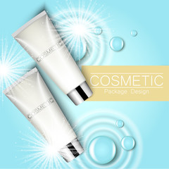 Wall Mural - Moisturizing face cream package cosmetics design, ads, templates for design Top view