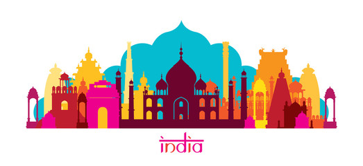 india architecture landmarks skyline, shape