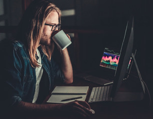 Guy working with computer