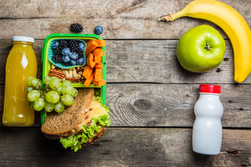 Wall Mural - Healthy school lunch box