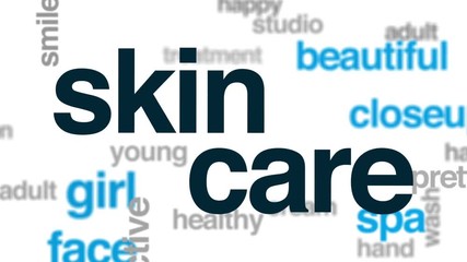 Canvas Print - Skin care animated word cloud, text design animation.