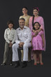 © IndiaPix - Portrait of Indian three generation family dressed in retro style