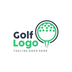 Unique golf logo with minimalist shapes and colors