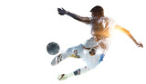 Fototapeta Sport - Soccer game background. Mixed media