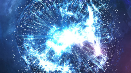 Wall Mural - Abstract Big Bang explosion of a star or a planet