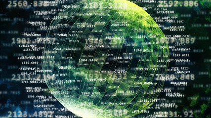 Wall Mural - abstract sphere from digital numbers.