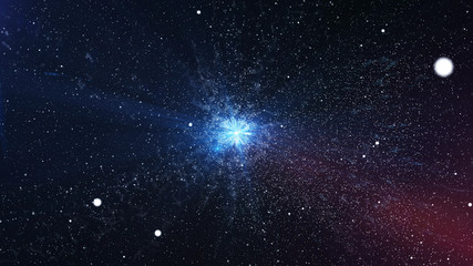 Wall Mural - impressive big bang with bright stars in the space