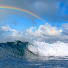 Fototapete - tropical seascape beach paradise beautiful ocean wave with cloudy sky
