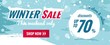 © ira_qiwi - Big winter sale horizontal banner. Snowy background with winter landscape. Vector illustration