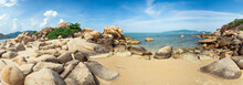 Panorama Of The Sea With Rocks In The Foreground - Hong Chong - In Nha Trang, Vietnam.