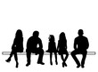 © zolotons - Vector, silhouette of sitting people