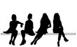 © zolotons - silhouette of sitting girls set