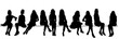 © zolotons - Vector, silhouette of sitting girls set