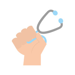 Poster - hand human with medical stethoscope vector illustration design