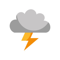 Poster - cloud with thunder ray isolated icon vector illustration design