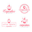 Vector logo design. Cupcakes bakery icon. 