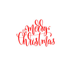 Wall Mural - merry christmas red hand lettering inscription to christmas and 