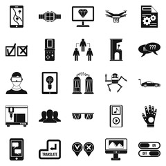 mind icons set, simple style