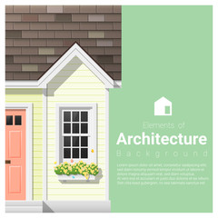 Elements of architecture background with a small house , vector ,illustration 