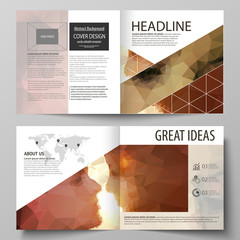 Wall Mural - business templates for square design bi fold brochure, flyer, booklet. leaflet cover, abstract vecto