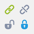 Lock & Unlock - Granite Icons. A set of 4 professional, pixel-perfect icons designed on a 32x32 pixel grid.