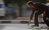 Fototapeta Tulipany - Man on a skateboard 