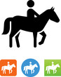 Person Riding A Horse Icon - Illustration