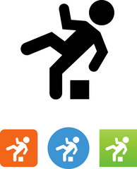 Sticker - Person Tripping Over A Box Icon - Illustration