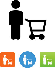 Poster - Person With Cart Icon - Illustration