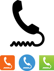 Poster - Phone With Cord Icon - Illustration