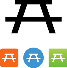 Sticker - Picnic Table Icon - Illustration