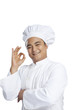 © IndiaPix - Portrait of chef giving ok hand gesture